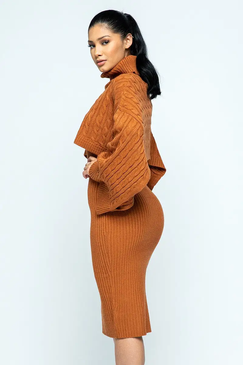 Slay My Work Day Sweater Dress Set