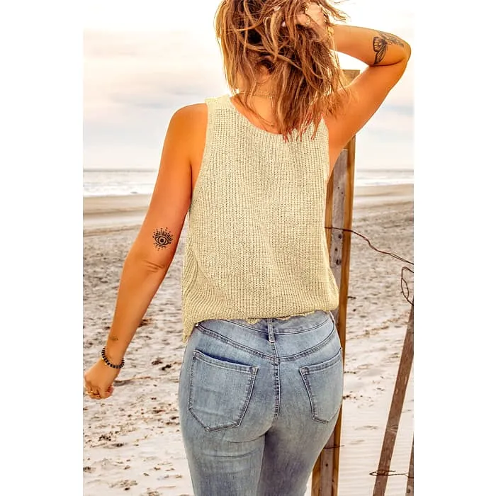 Sleeveless Sweater Knit Top