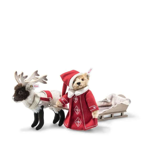 Steiff Limited Edition Teddy Bear & Reindeer Sleigh Set Pre-Order