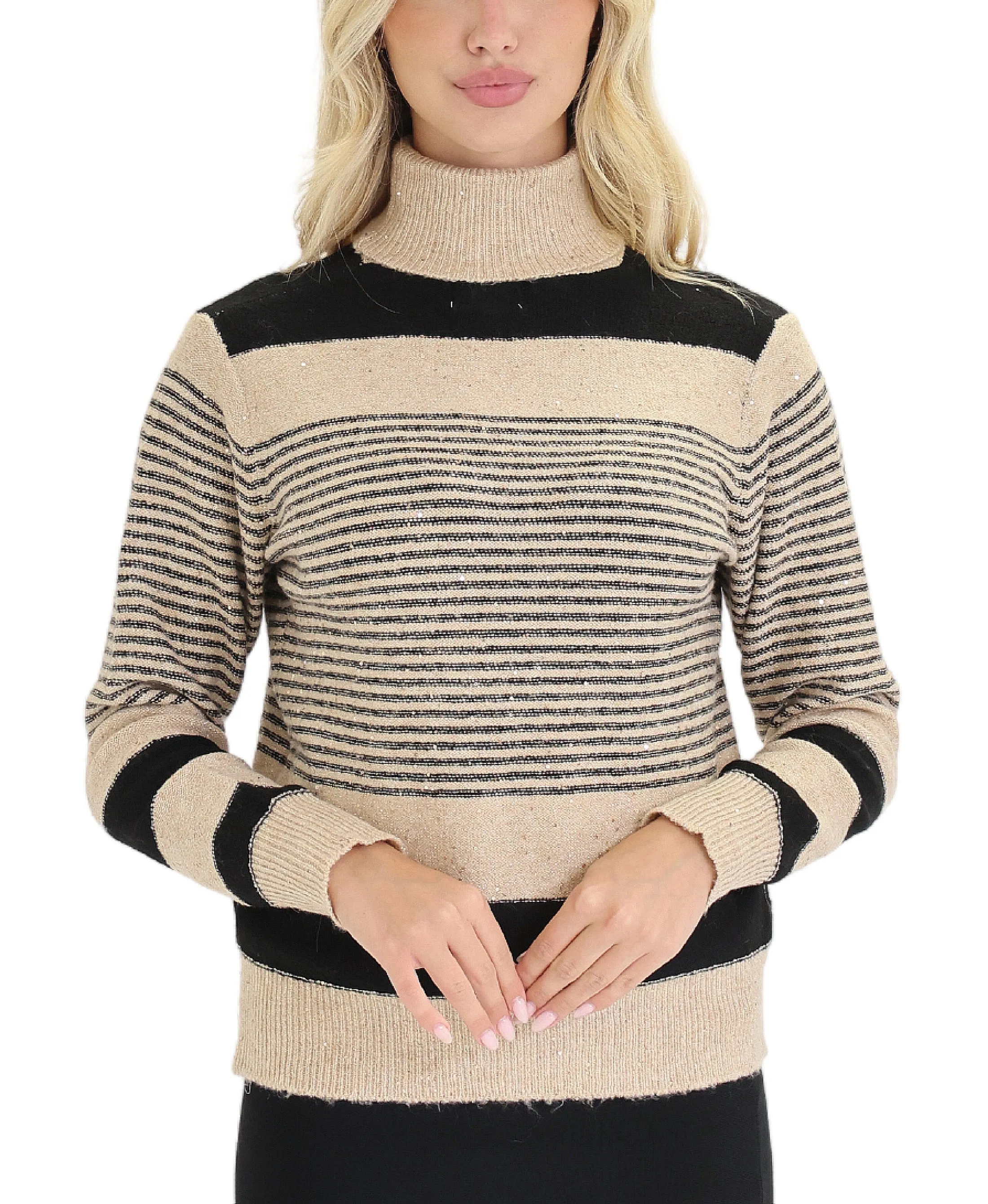 Stripe Shimmer & Sequin Sweater