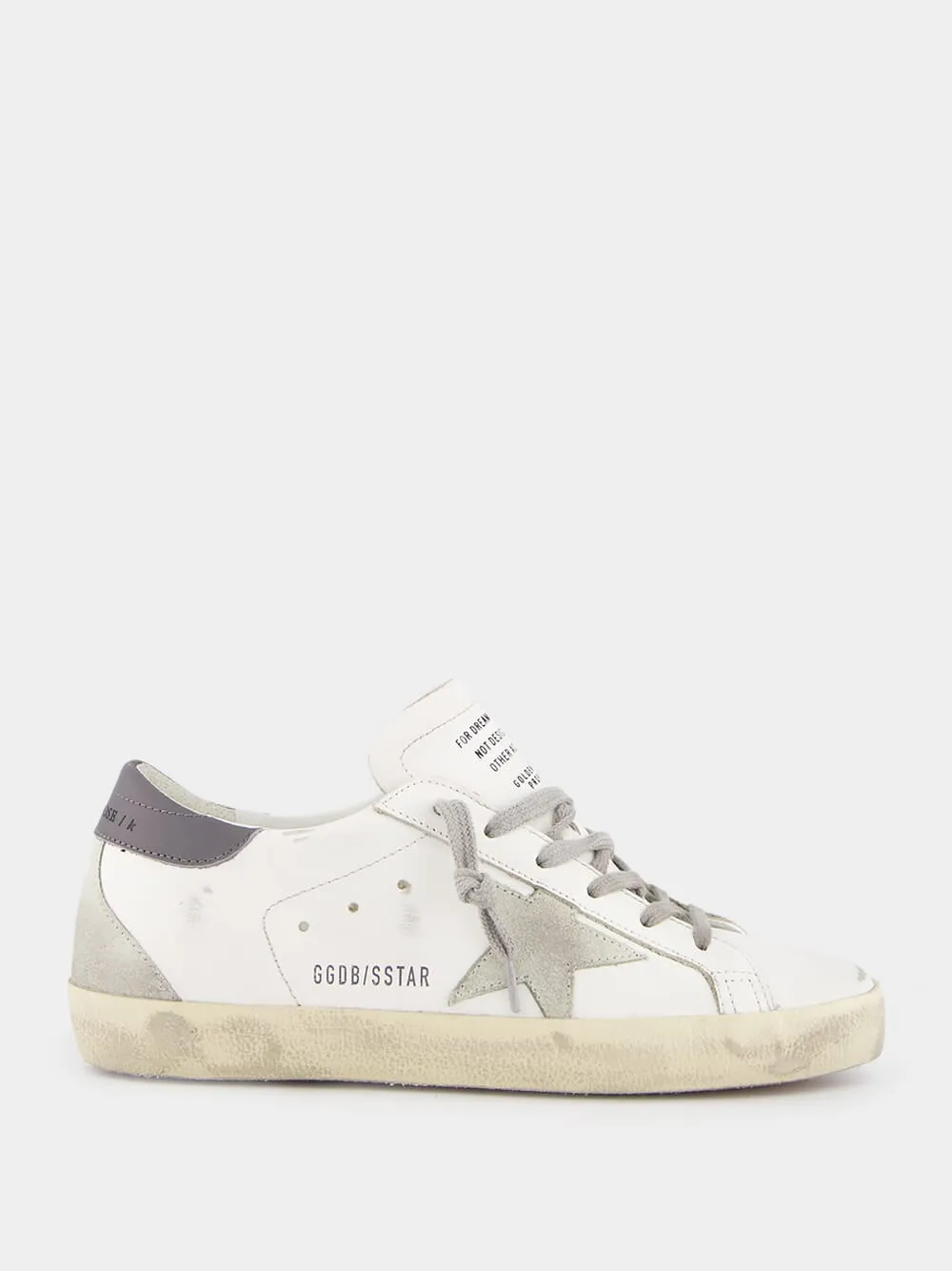 Super-Star Leather Sneakers with Grey Suede Star