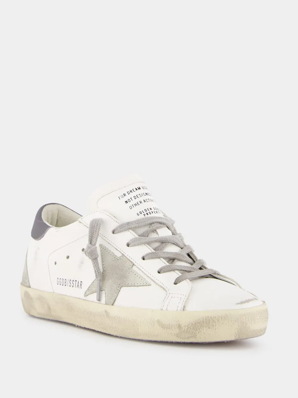 Super-Star Leather Sneakers with Grey Suede Star