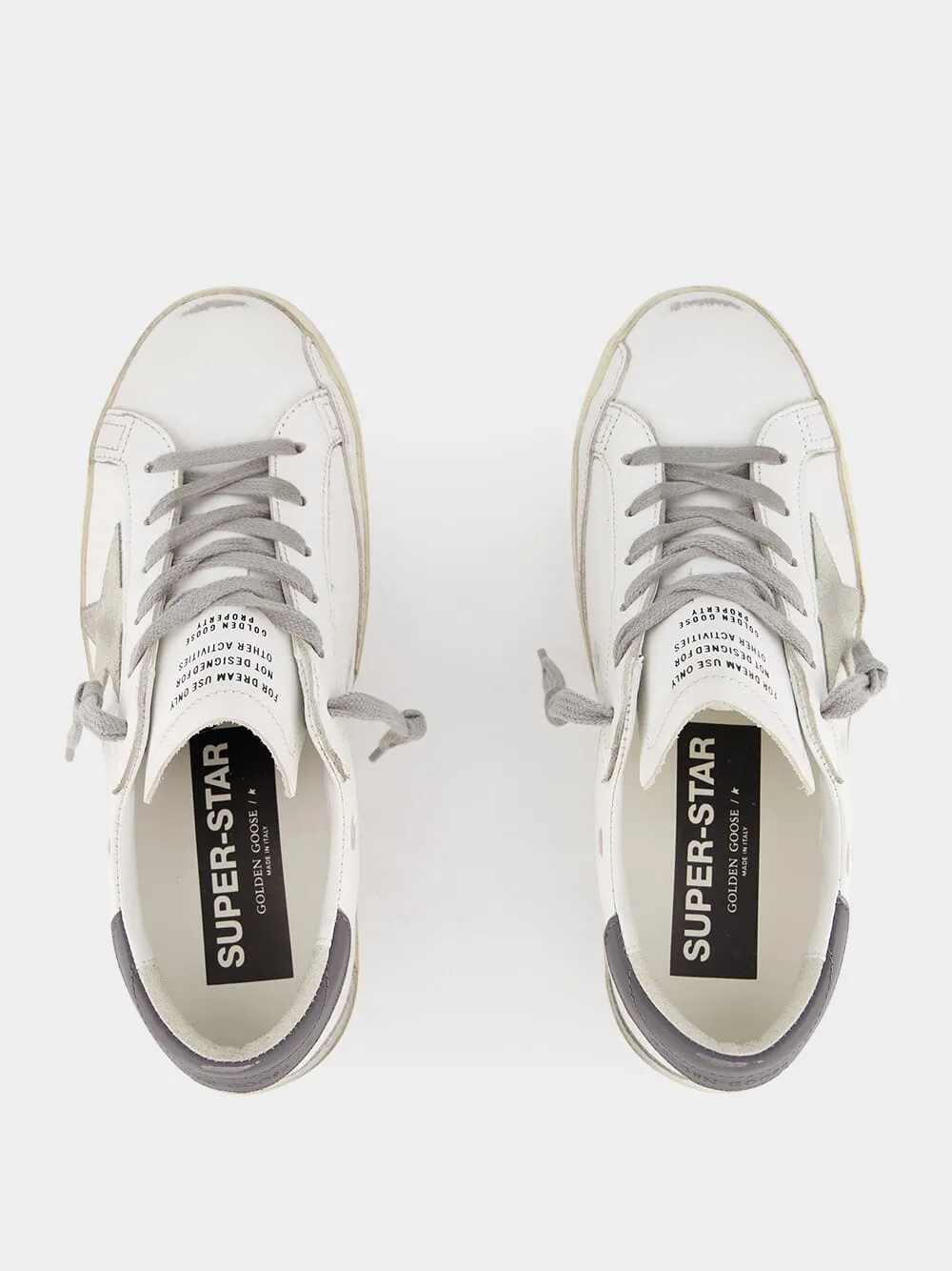 Super-Star Leather Sneakers with Grey Suede Star