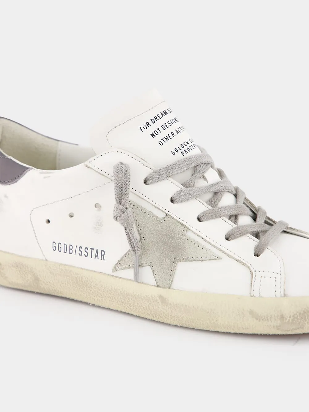 Super-Star Leather Sneakers with Grey Suede Star