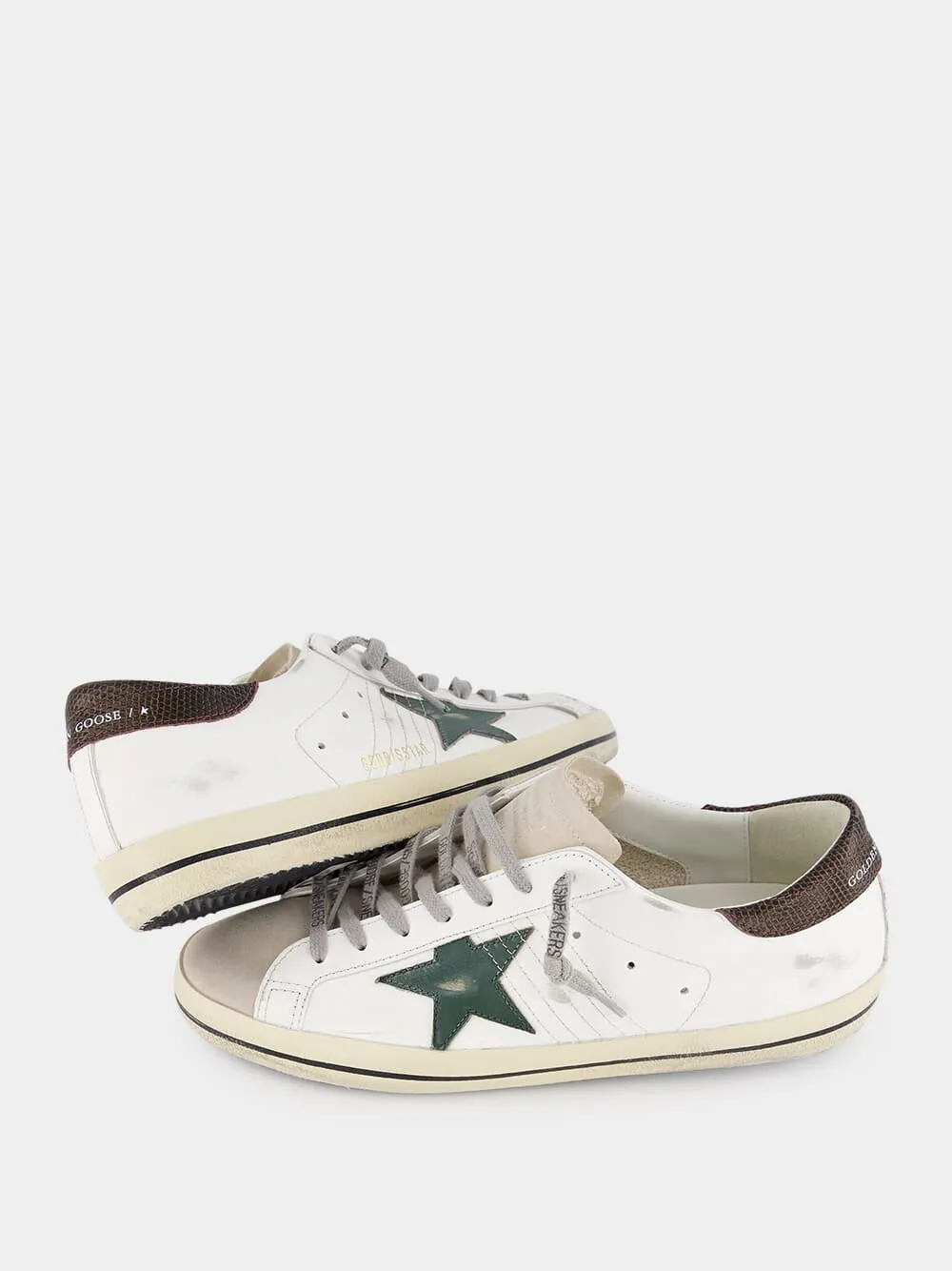 Super Star Sneakers with Lizard Printed Heel