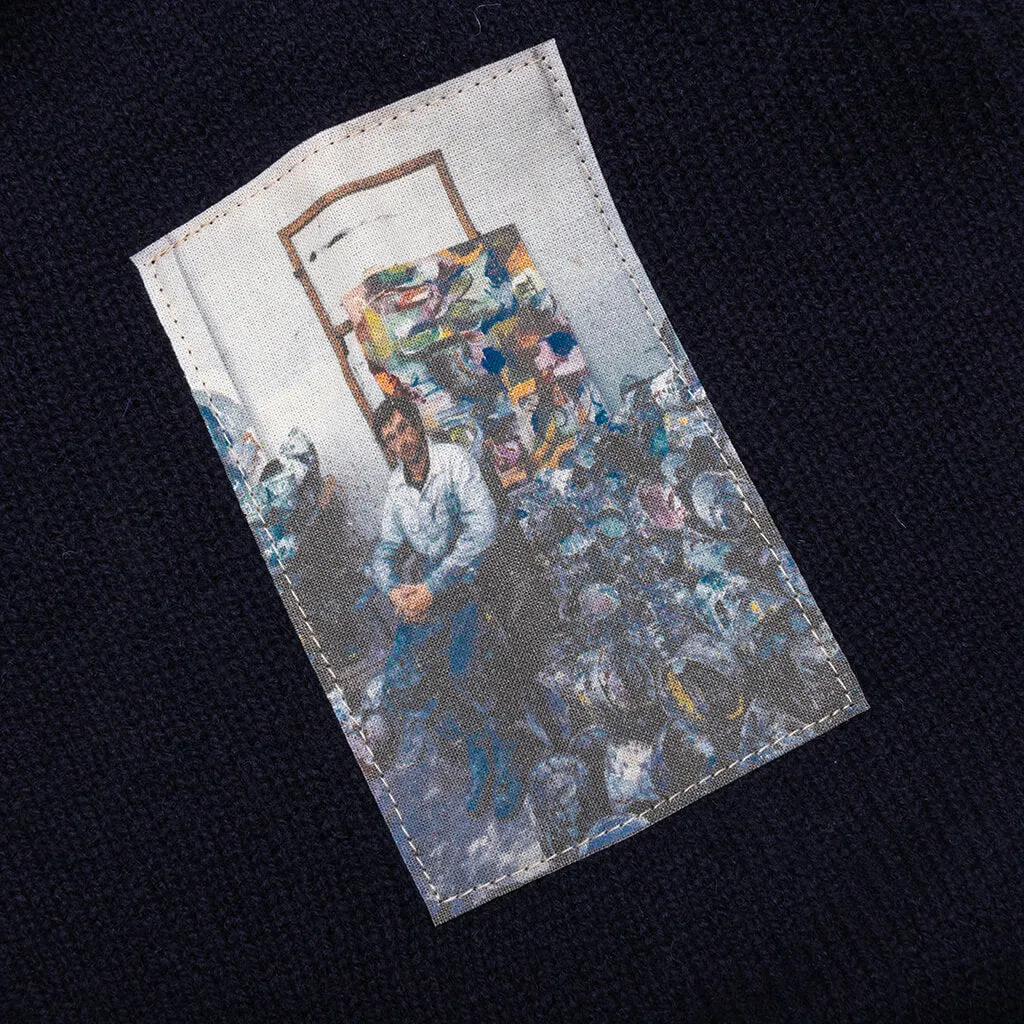 Sweater with Patches - Dark Navy