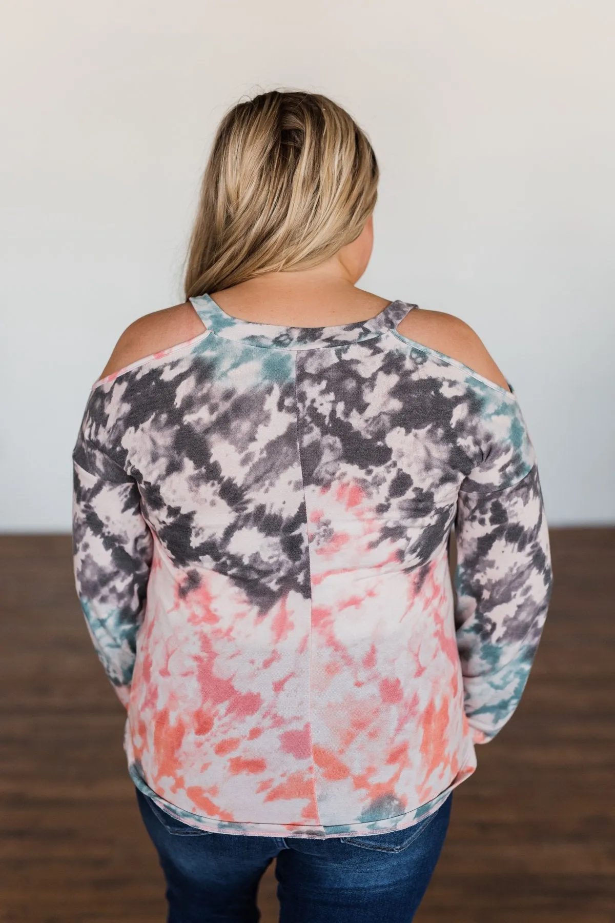 That's The Way Tie Dye Cold Shoulder Top- Multi