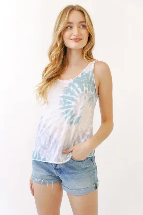 Tie Dye Sleeveless Sweater Top