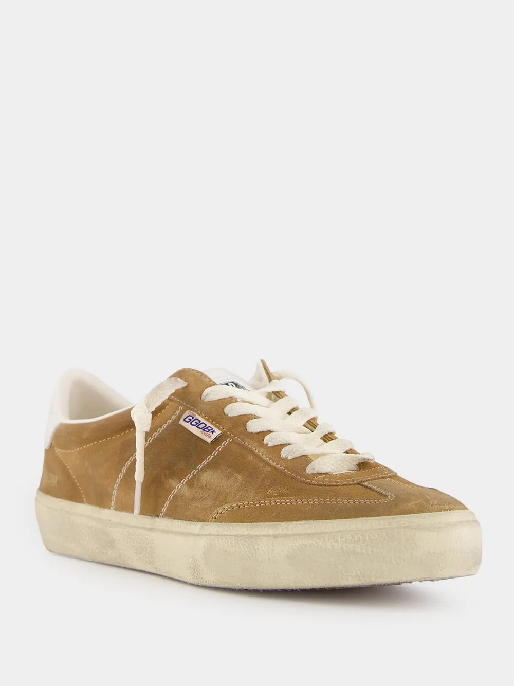 Tobacco Calf Suede Panelled Sneakers