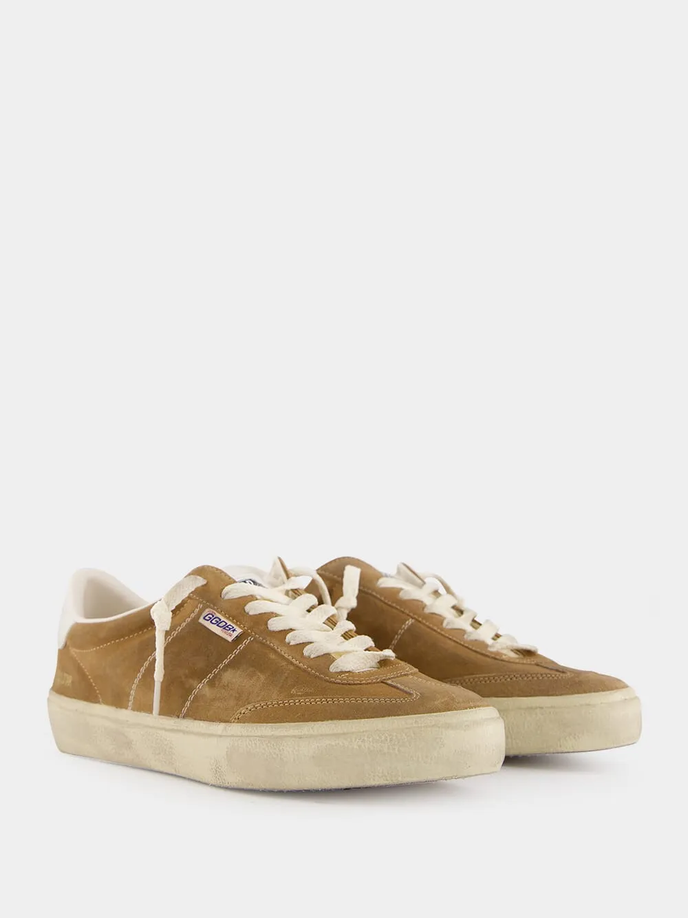 Tobacco Calf Suede Panelled Sneakers