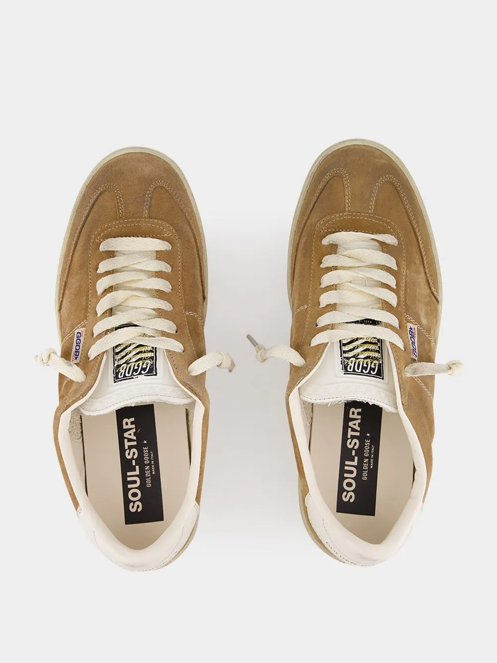 Tobacco Calf Suede Panelled Sneakers