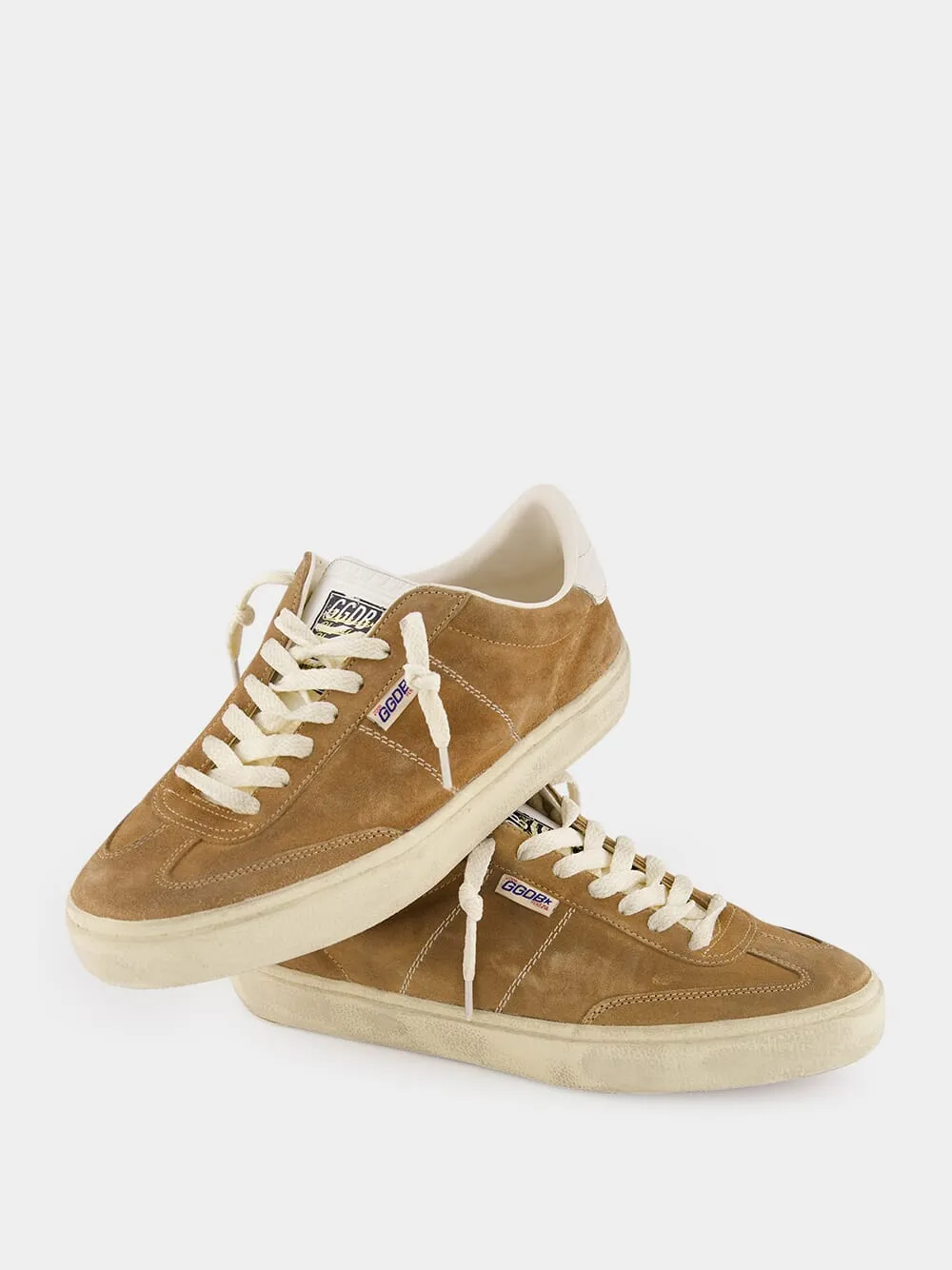 Tobacco Calf Suede Panelled Sneakers