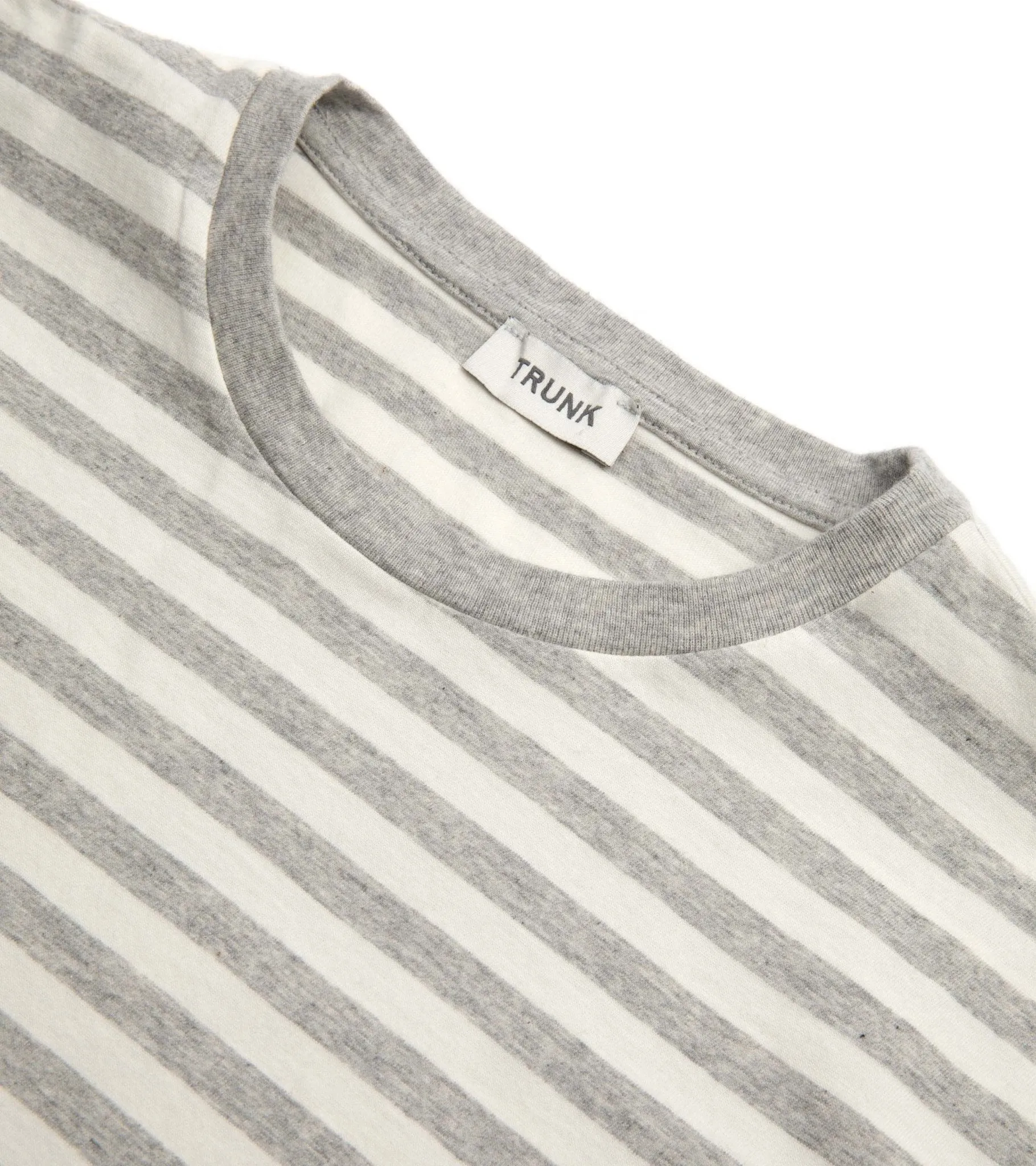 Trunk York Stripe T-Shirt: Ecru/Grey