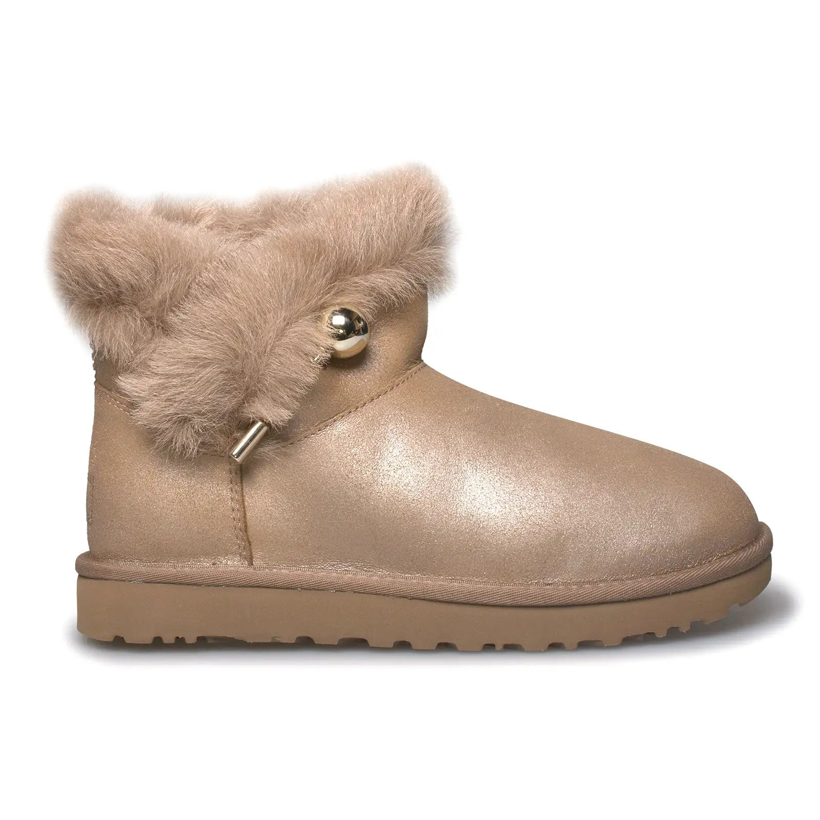 UGG Classic Fluff Pin Mini Antique Pearl Boots - Women's