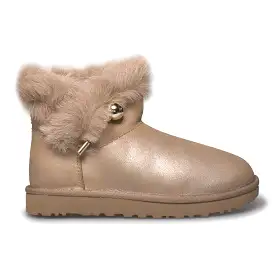 UGG Classic Fluff Pin Mini Antique Pearl Boots - Women's