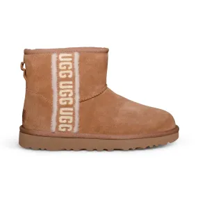 UGG Classic Mini Shearling Logo Chestnut Boots - Women's