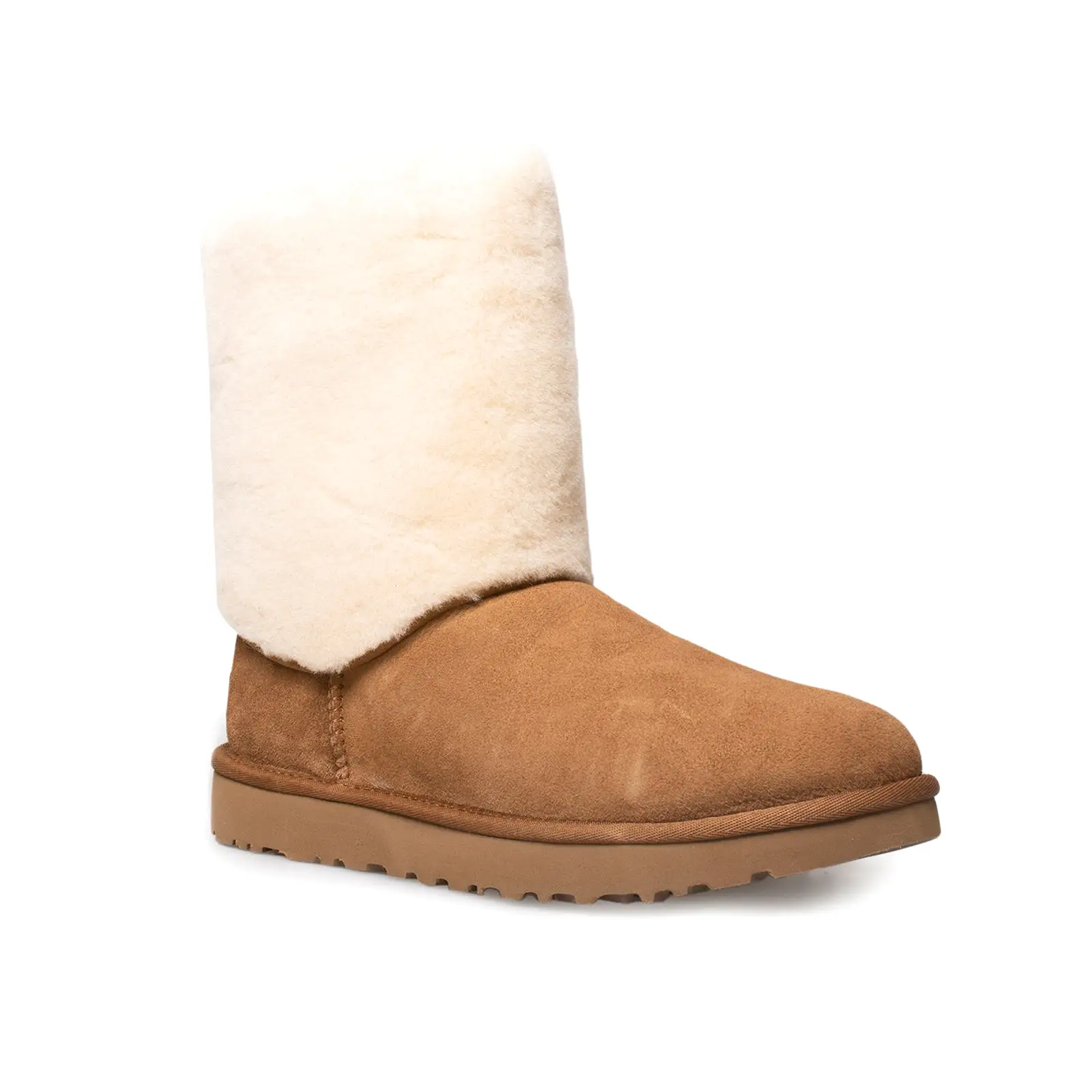 UGG Classic Short II Sherpa Cuff Chestnut Boots - Women's