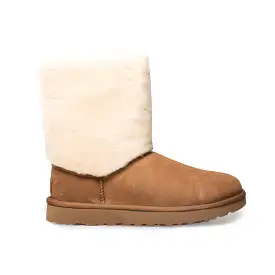 UGG Classic Short II Sherpa Cuff Chestnut Boots - Women's