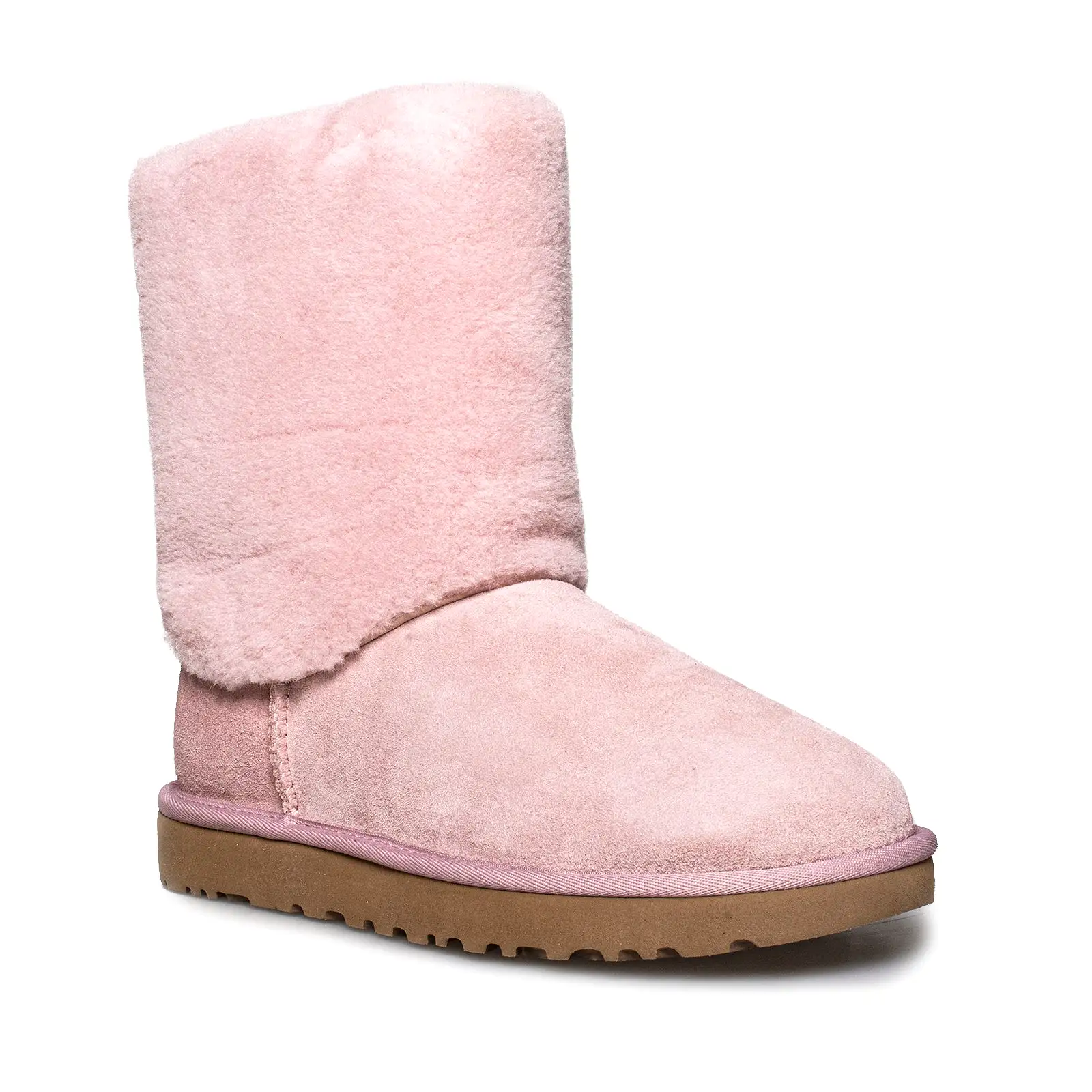 UGG Classic Short II Sherpa Cuff Pink Crystal Boots - Women's