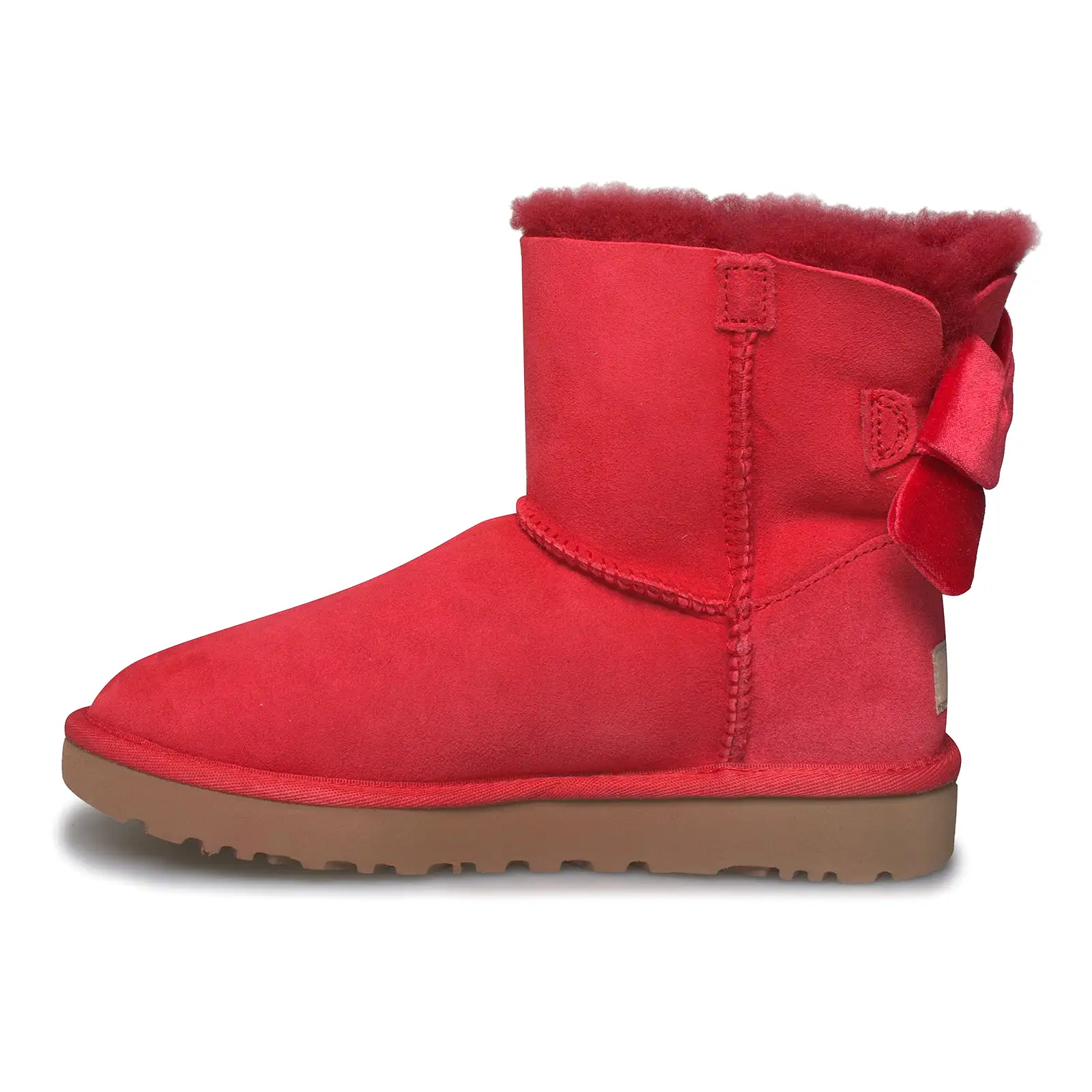 UGG Mini Bailey Bow II Velvet Ribbon Ribbon Red Boots - Women's