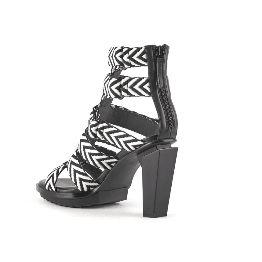 United Nude Lev Roma Gladiator Sandal in Mono Black & White