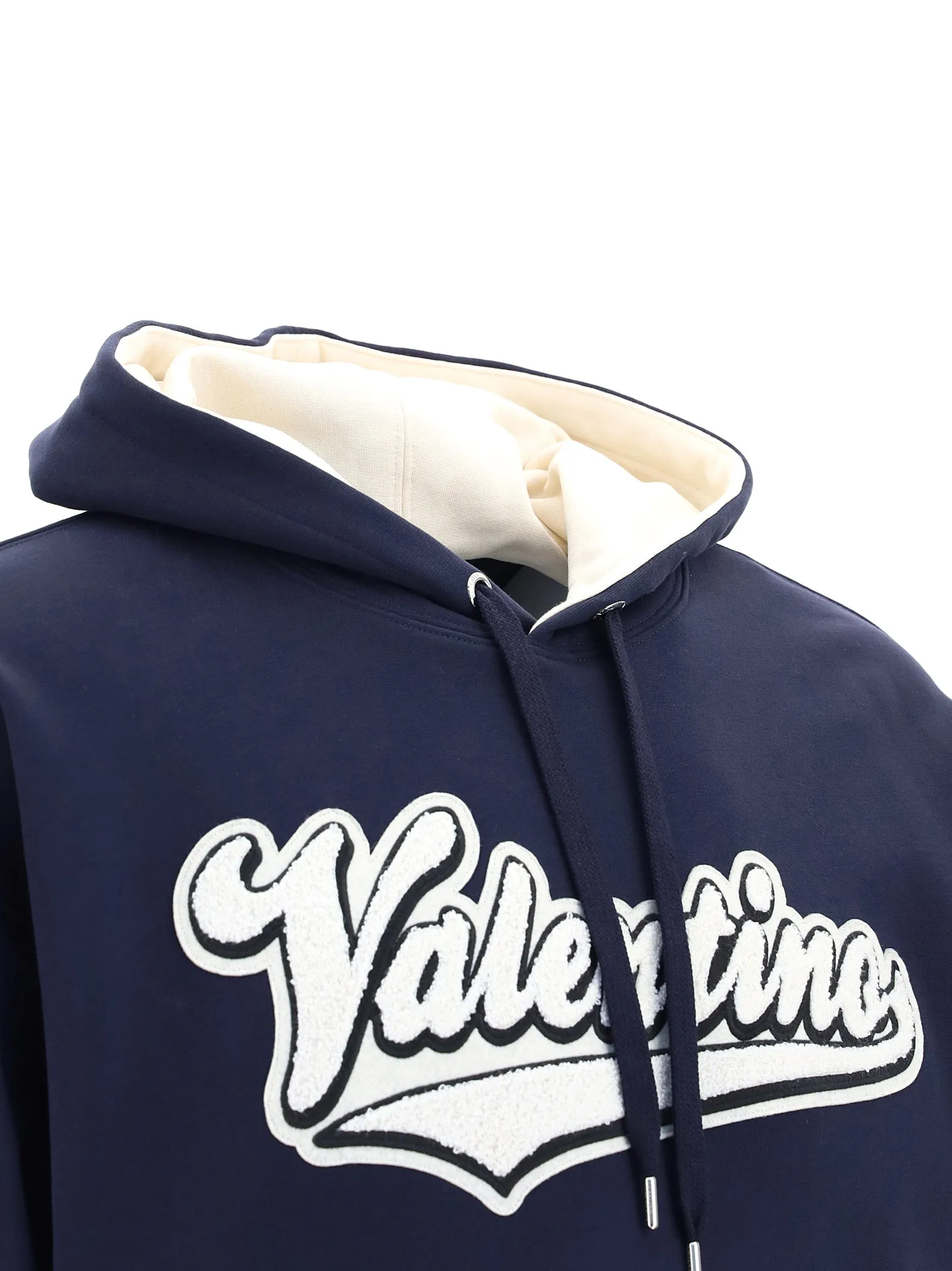 Valentino Logo Flocked Drawstring Hoodie