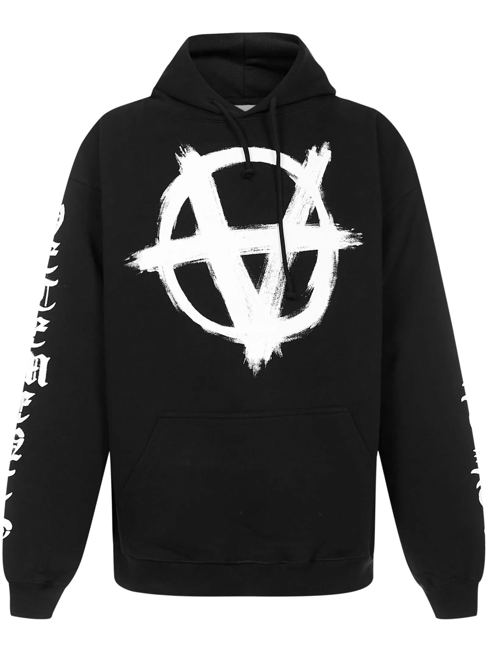 Vetements Double Anarchy Drawstring Hoodie