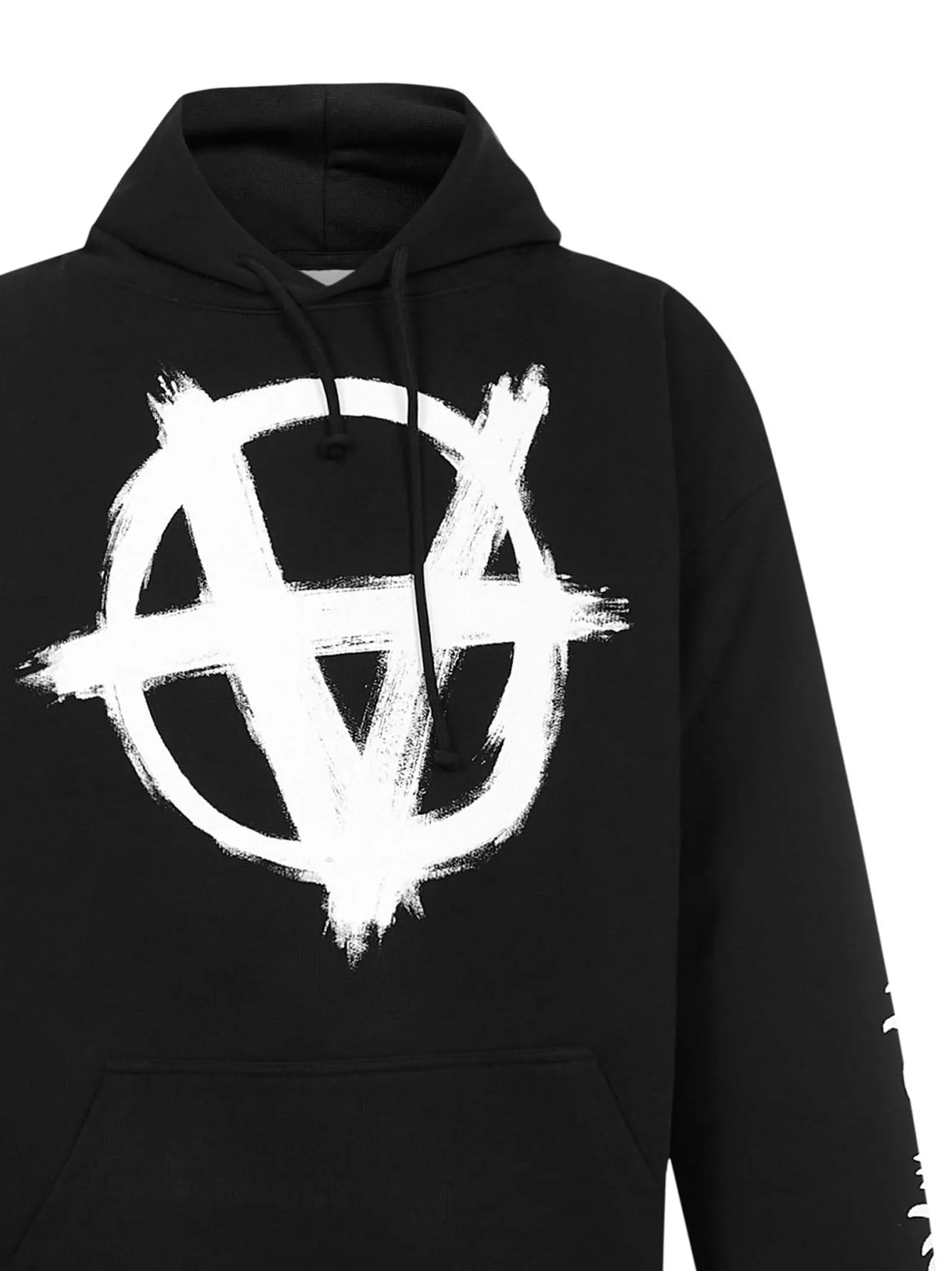 Vetements Double Anarchy Drawstring Hoodie