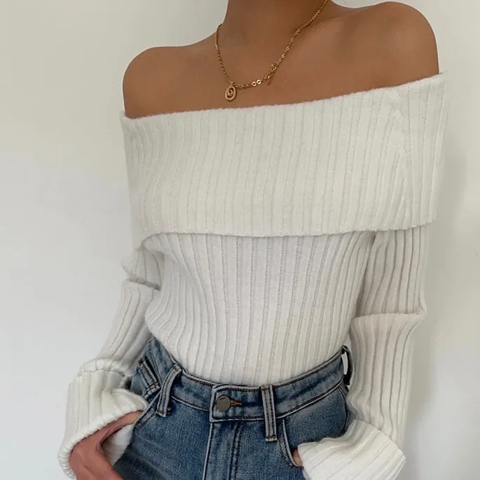 WAVER OFF SHOULDER SWEATER TOP