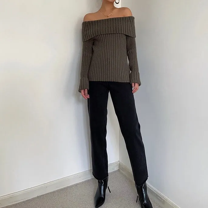 WAVER OFF SHOULDER SWEATER TOP