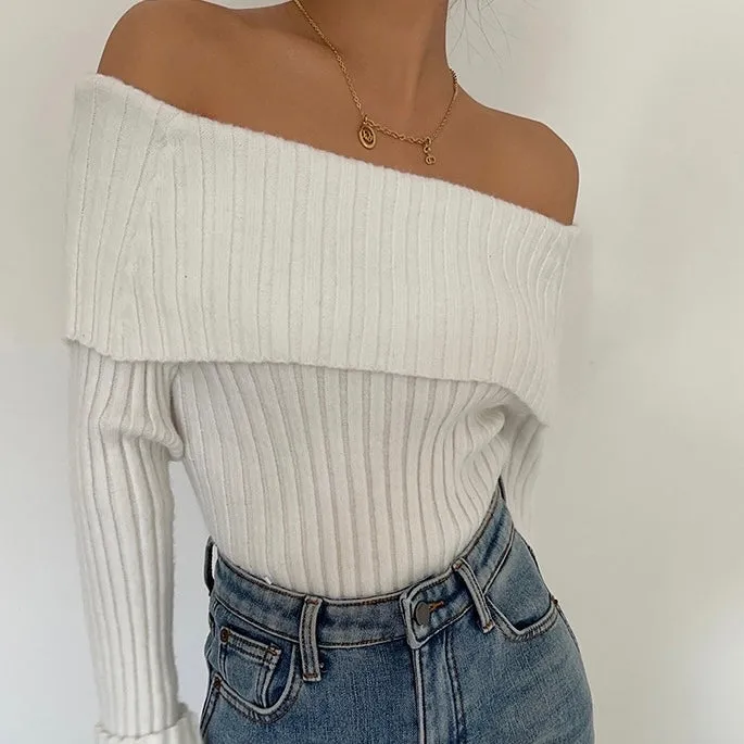 WAVER OFF SHOULDER SWEATER TOP