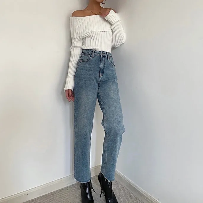 WAVER OFF SHOULDER SWEATER TOP