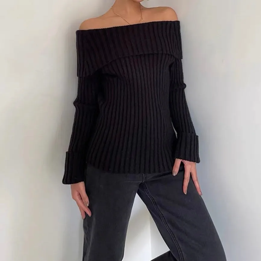 WAVER OFF SHOULDER SWEATER TOP