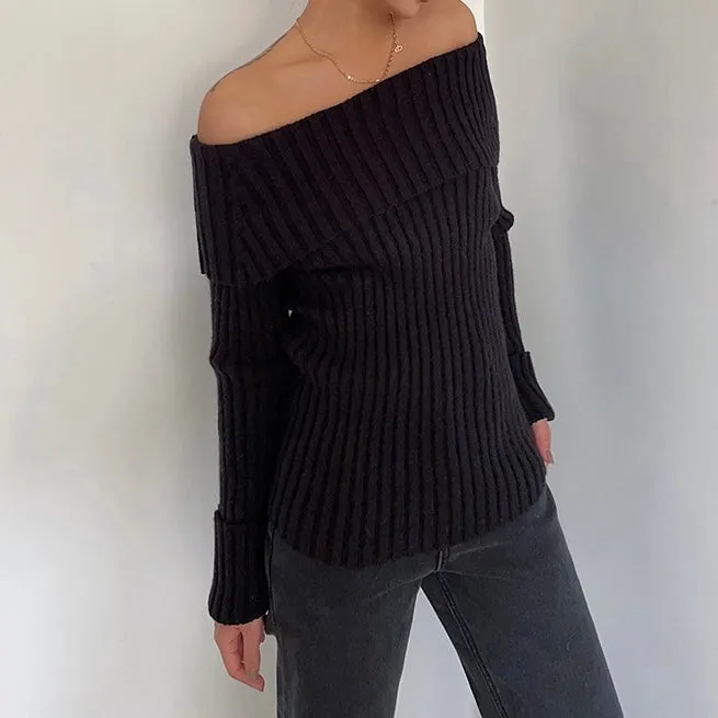 WAVER OFF SHOULDER SWEATER TOP