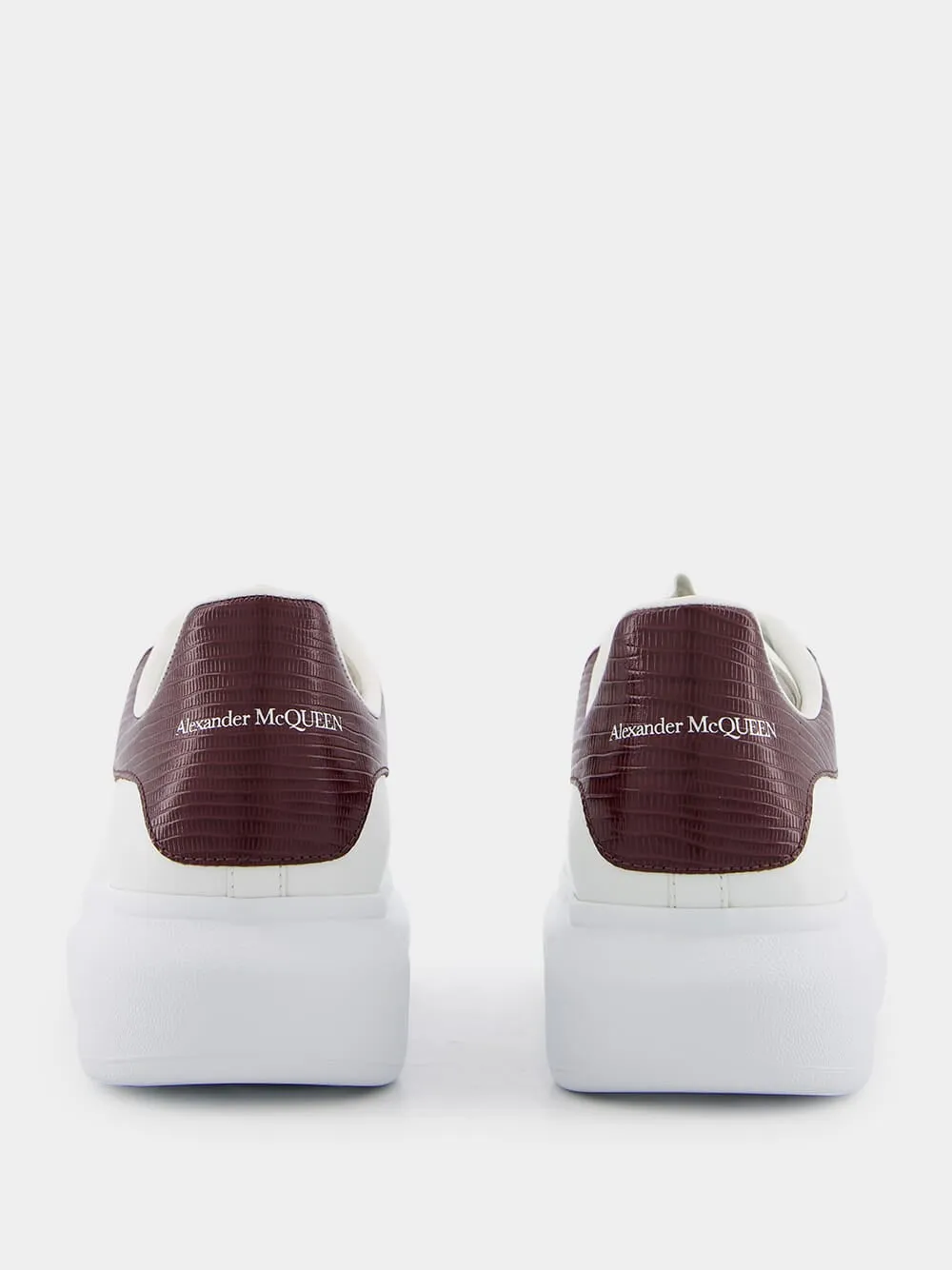 White and Burgundy Oversized Sneakers