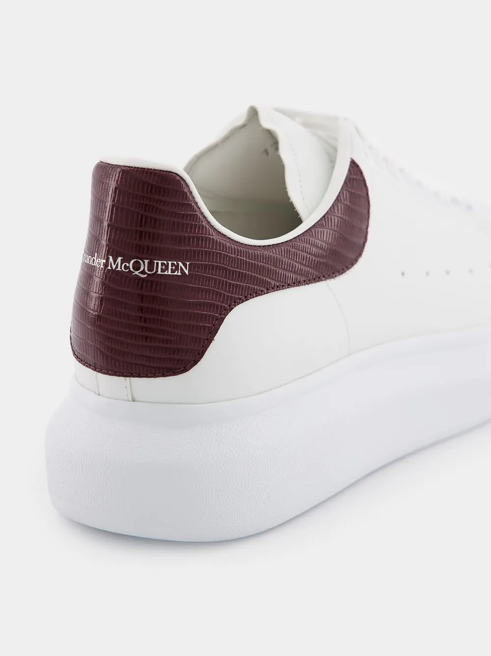 White and Burgundy Oversized Sneakers