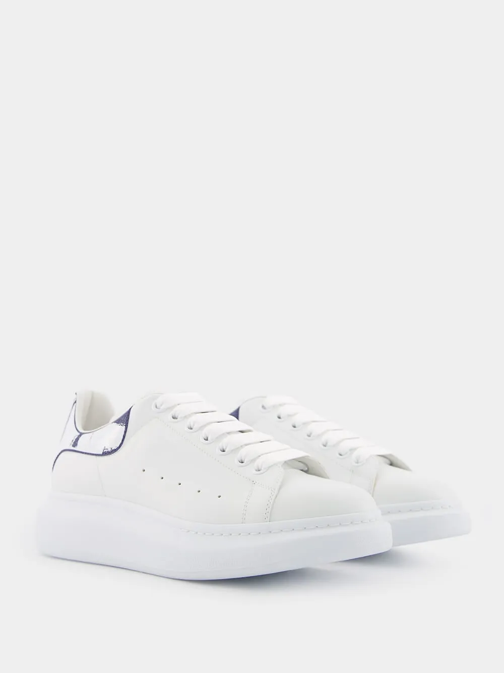 White and Indigo Oversized Sneakers