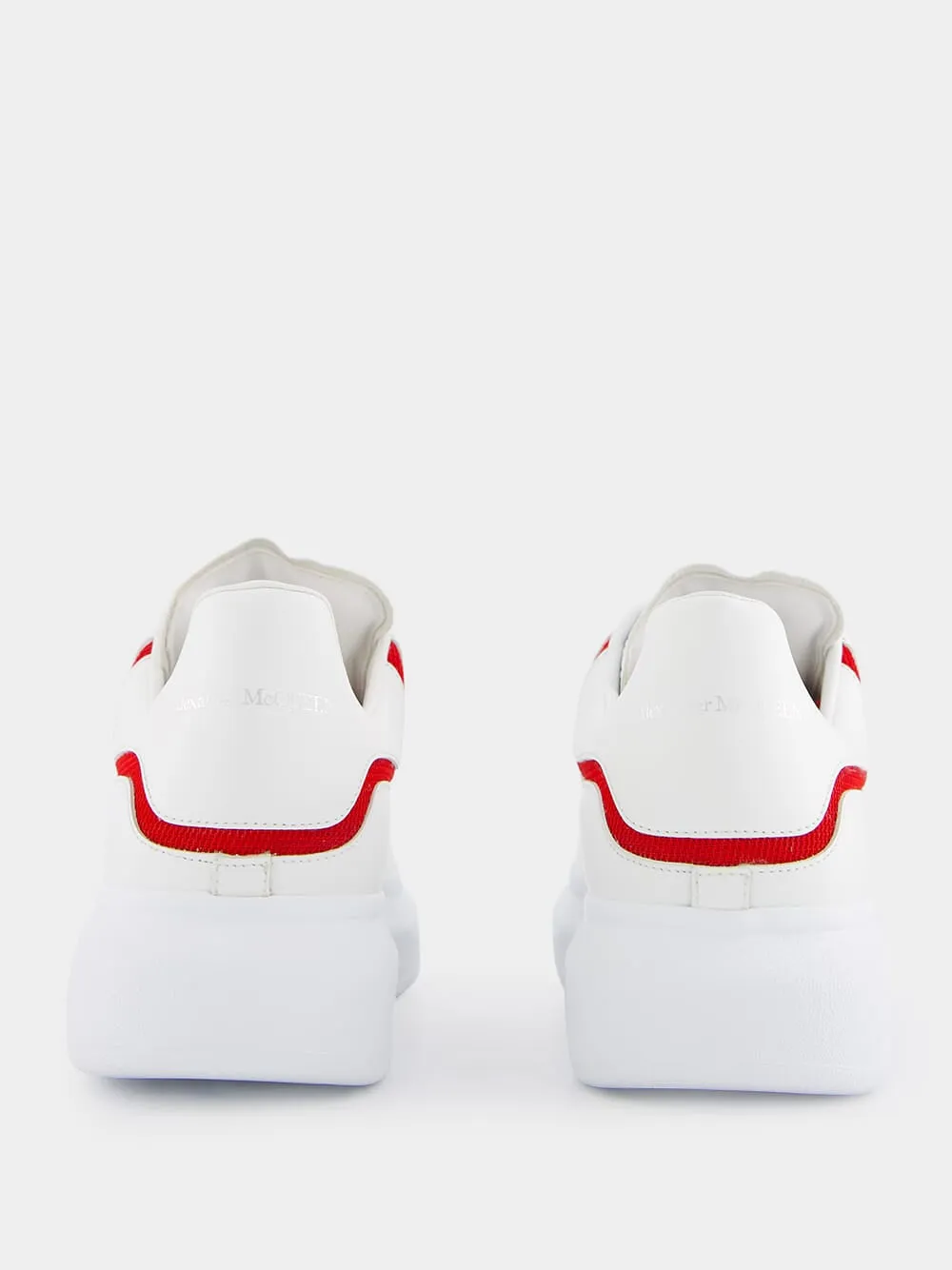 White and Red Leather Sneakers