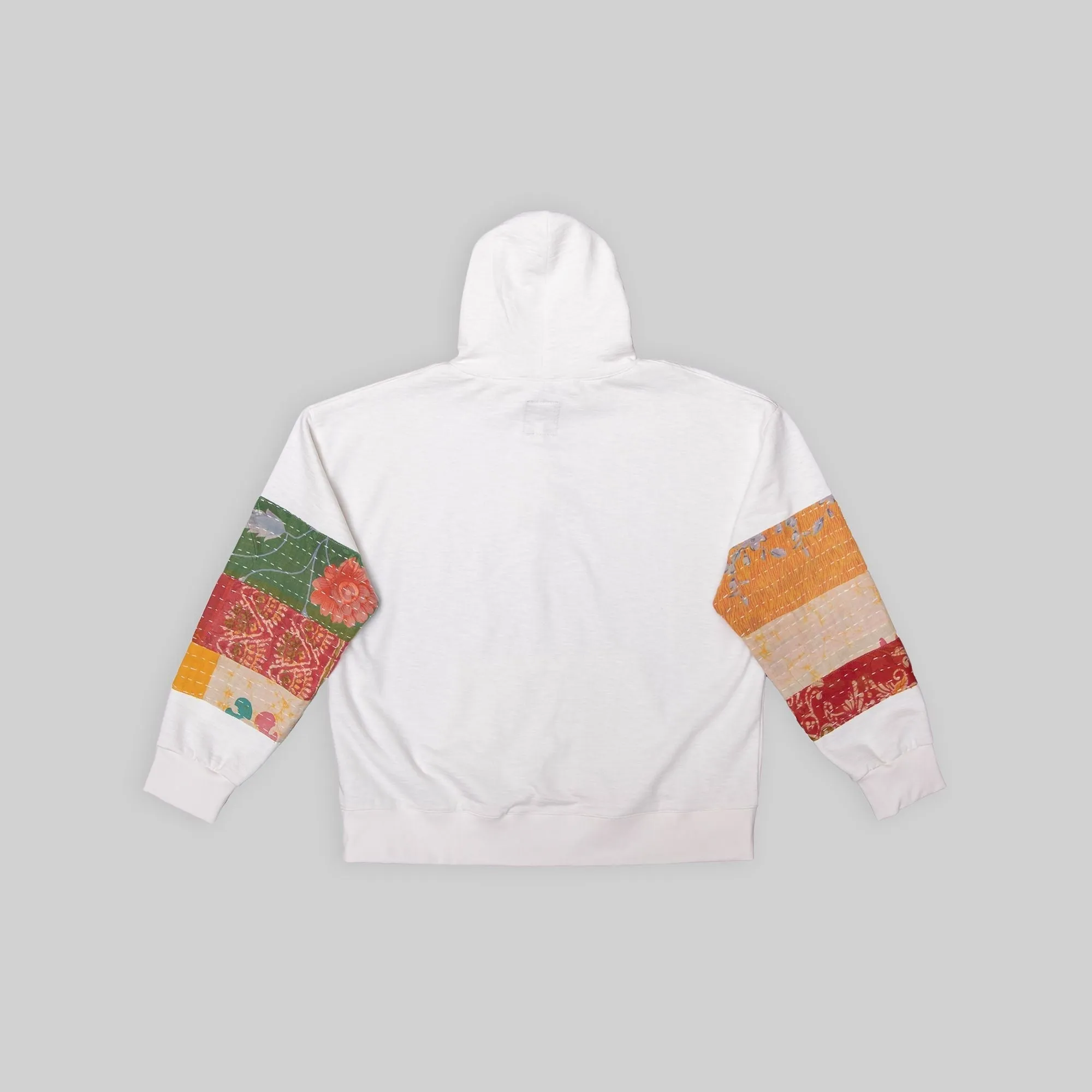 White Patchwork Hoodie