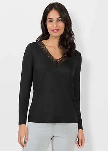 Witt Lace Trim V-Neck Top | Grattan