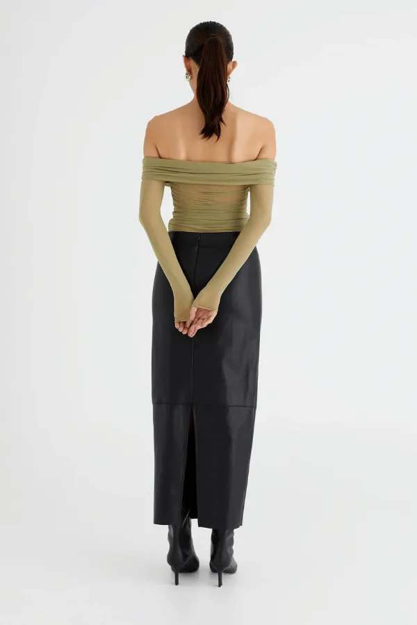 Yasmin Off Shoulder Top Pistachio