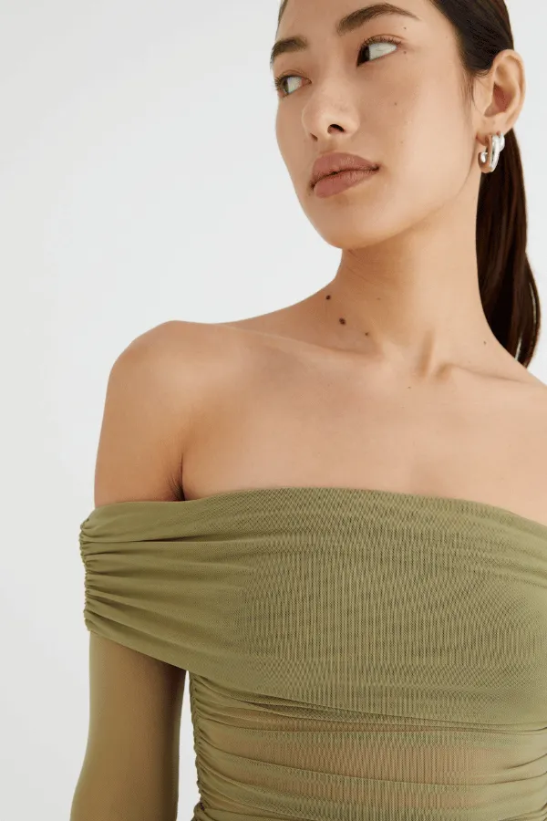 Yasmin Off Shoulder Top Pistachio